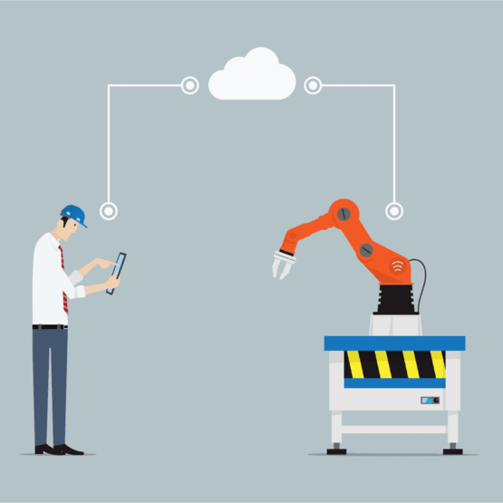 Illustration of wireless technology on the plant floor.